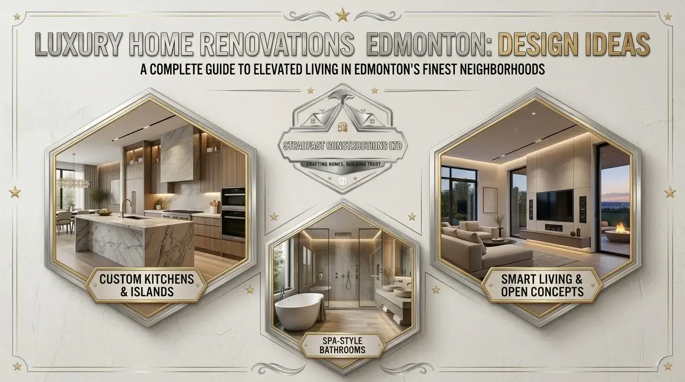 Steadfast Constructions Ltd luxury home renovations in Edmonton. Custom design ideas for modern kitchens, spa bathrooms, and open concept smart living spaces.